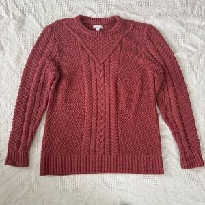 L.L. Bean Signature Women’s Fisherman Sweater Large 100% Cotton.
